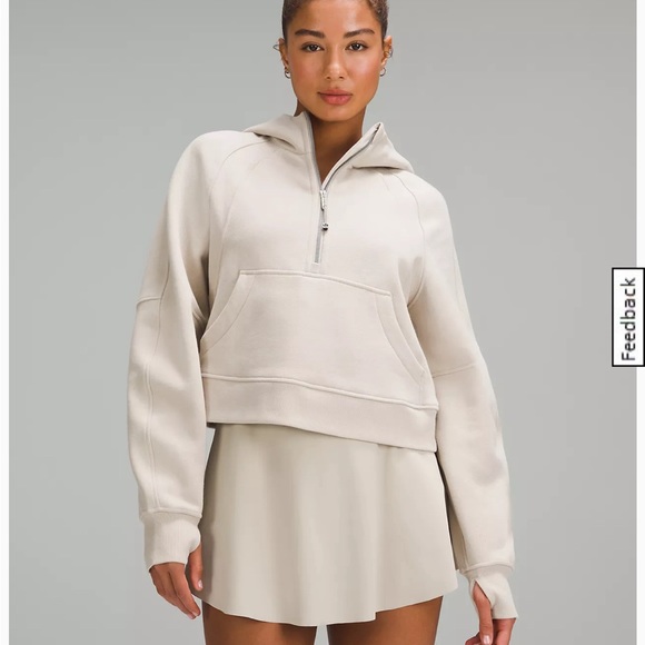 lululemon athletica Tops - Lululemon Scuba Oversized Half Zip Hoodie Gold Zip